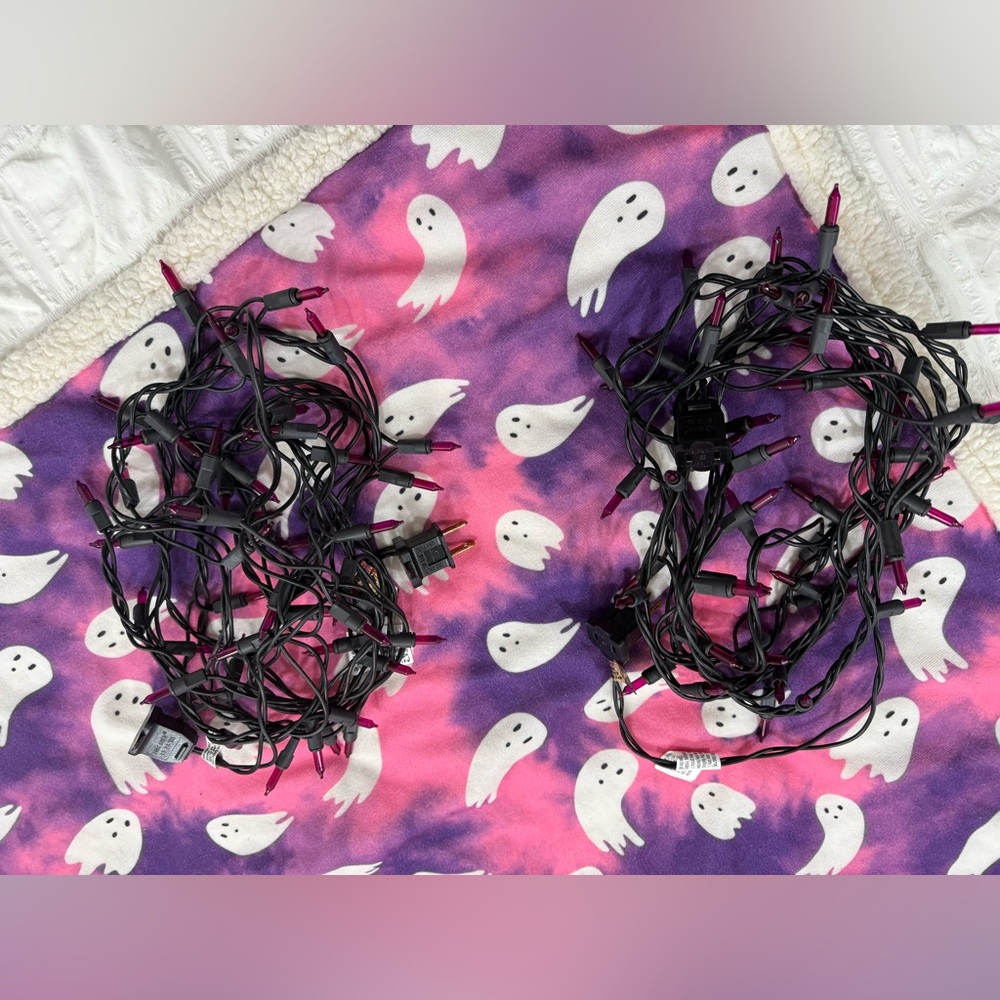 2 sets of 50 Purple String Lights each